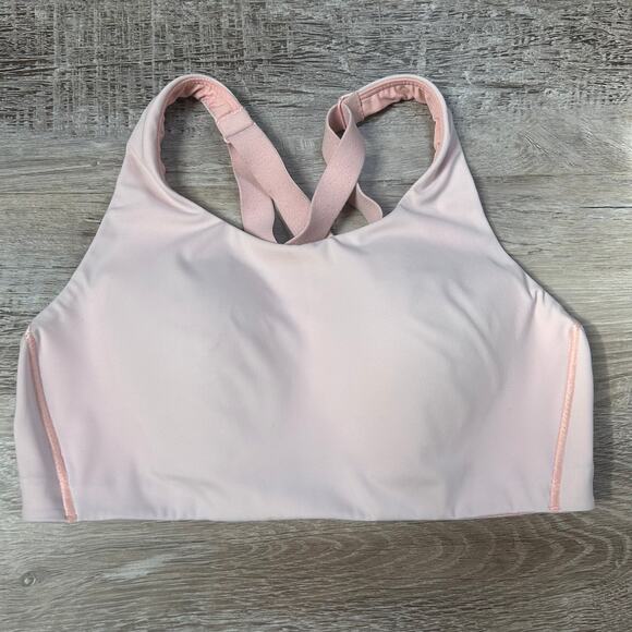 Lululemon Enlite Bra High Support Pink Crossback Sports Bra 34C Wireless - Picture 1 of 4
